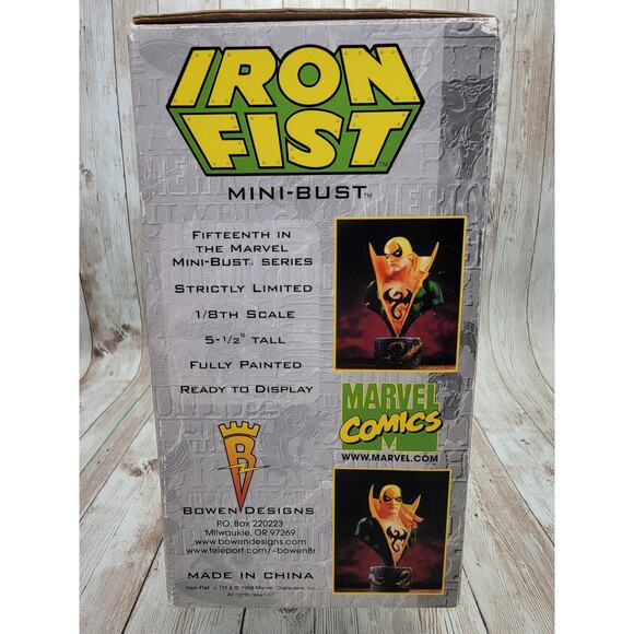 Marvel Iron Fist Mini Bust Collectible 5.5" 1:8 731/4000 Bowen Designs 1999 - Picture 7 of 10